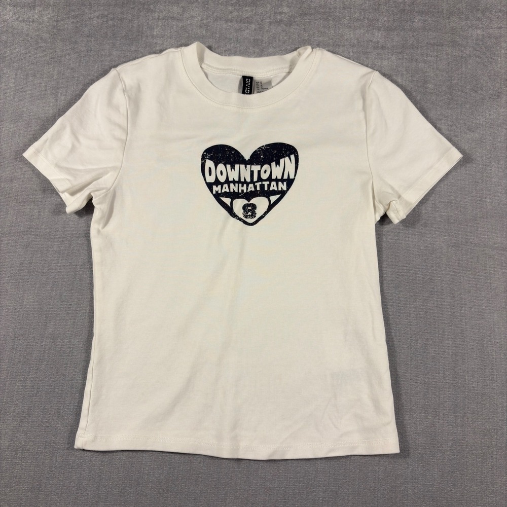 H&M Divided Downtown Manhattan Heart Graphic Tee White Medium